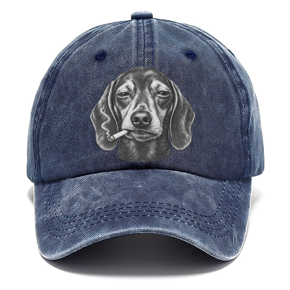 Dachshund A Lit Cigarette Smoking Dogs Smoking Dogs Portraits Classic Cap – Twilight Navy