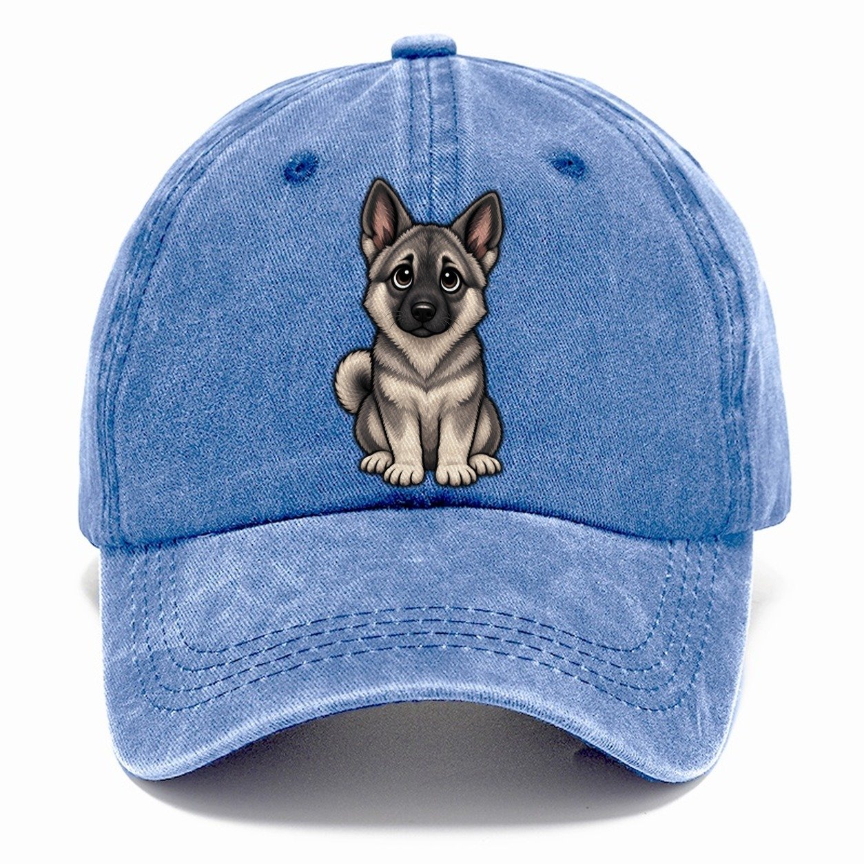 Norwegian Elkhound Sitting Sweetheart Classic Cap – Summer Sky