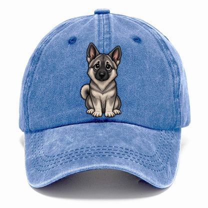 Norwegian Elkhound Sitting Sweetheart Classic Cap – Summer Sky