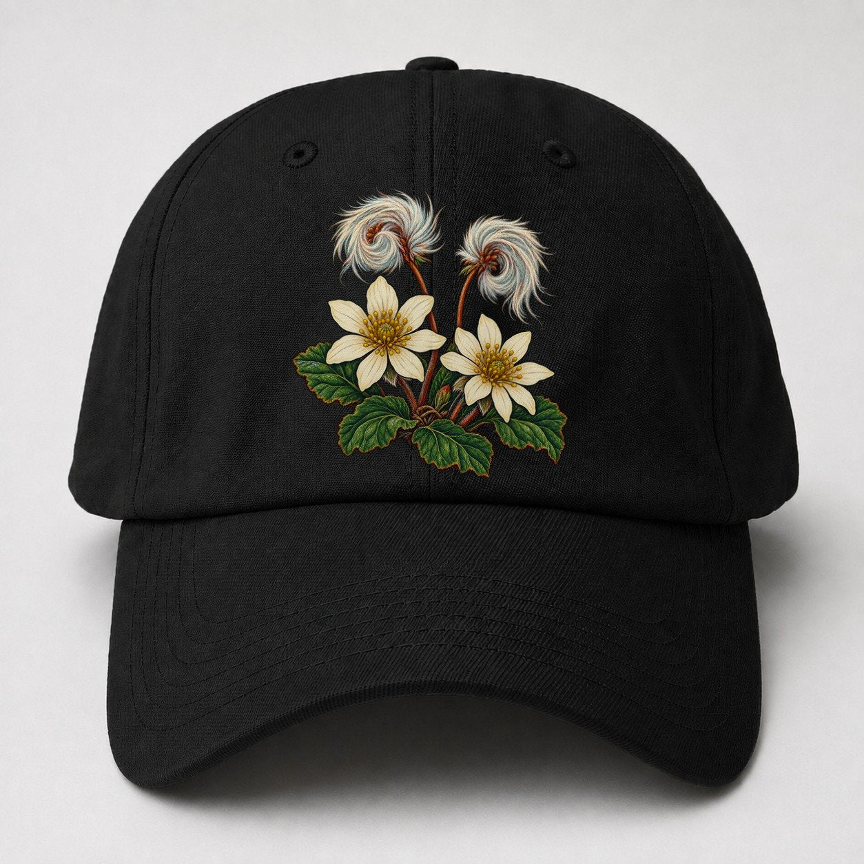 Northwest Territories Mountain Avens Canada Cultural Icons Baseball Cap – Black