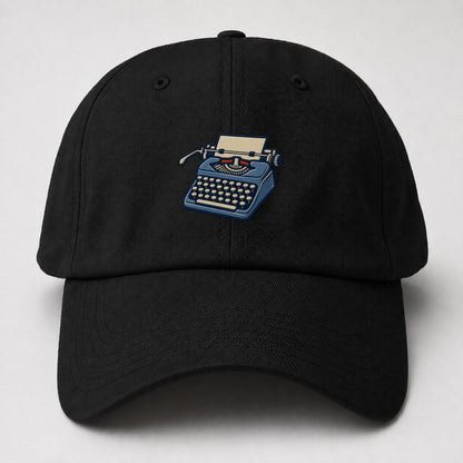Manual Typewriter Tiny Solo Marks Baseball Cap – Black