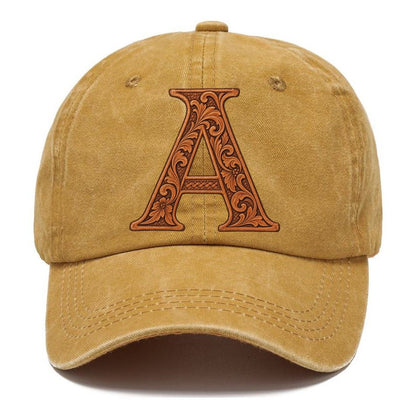 Tooled Leather A Monogram Classic Cap – Golden Harvest