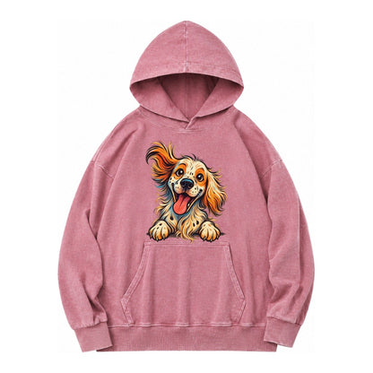 English Springer Spaniel Vintage Washed Hoodie – Dusty Rose