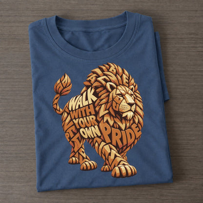 Lion Horizon Walk Letter Sculpture Classic T-shirt – Twilight Navy