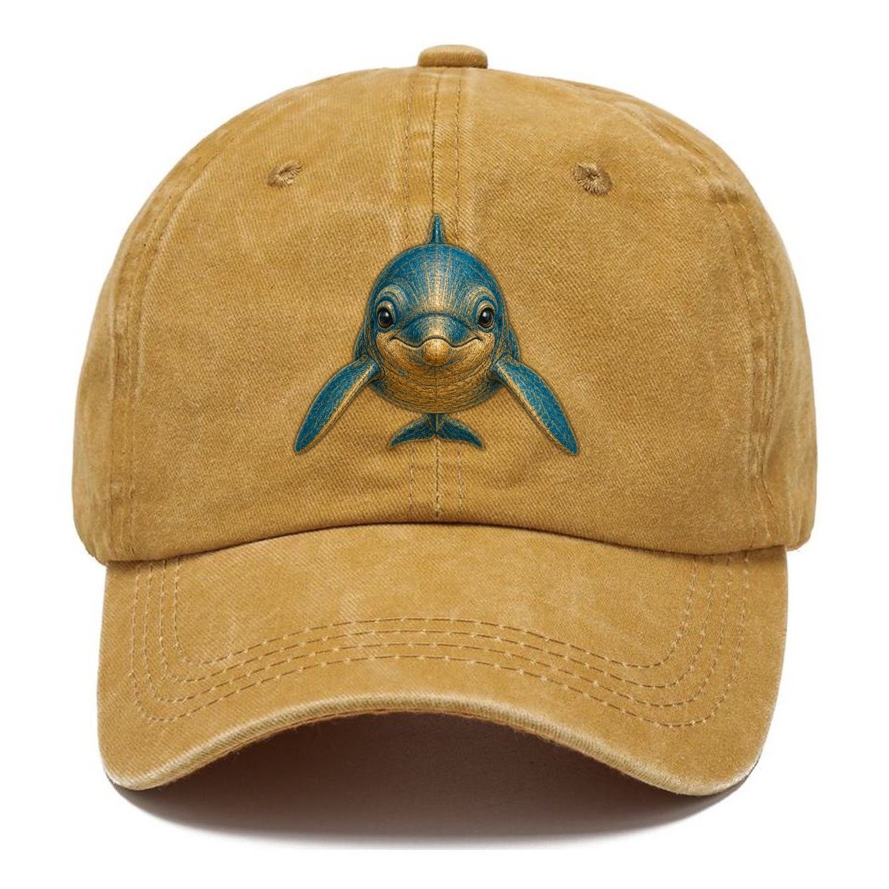 Vintage Blue and Gold Dolphin Classic Cap – Golden Harvest
