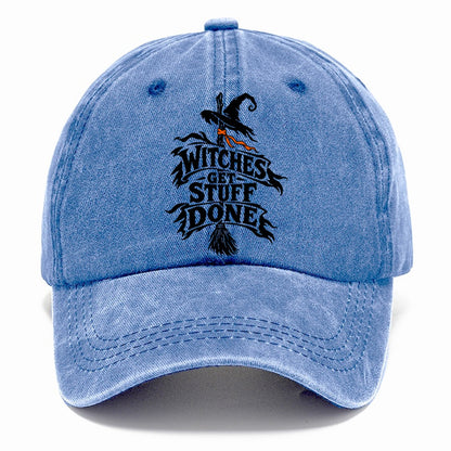 Witches Get Stuff Done Slogan Witch Magic Classic Cap – Summer Sky