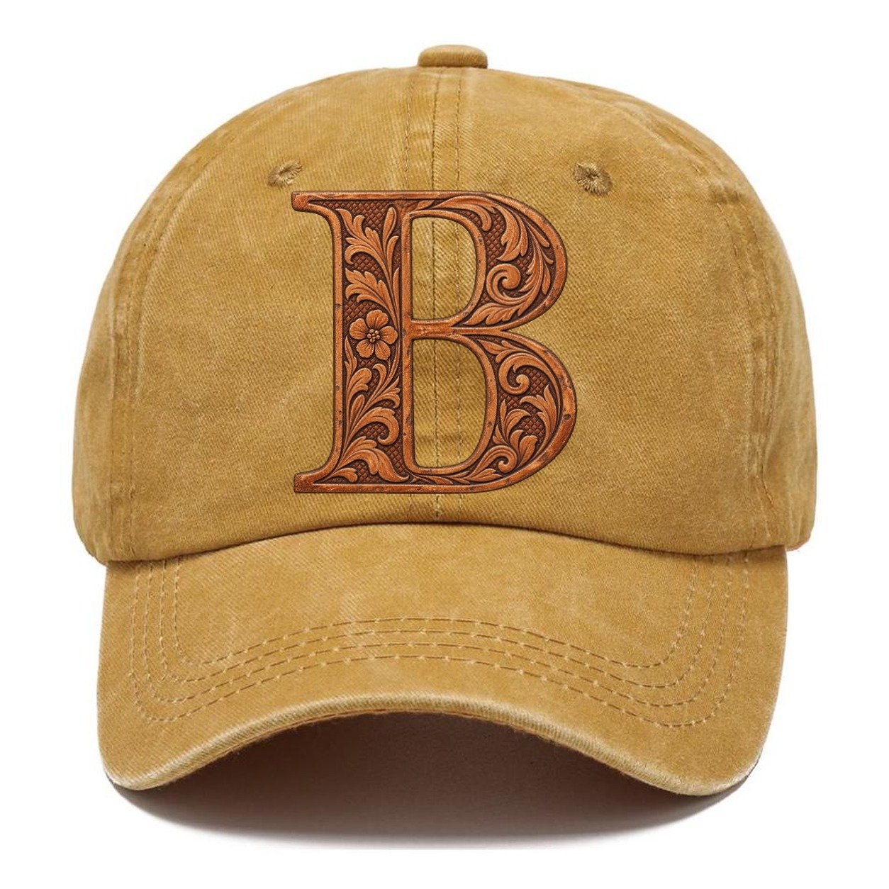 Tooled Leather B Monogram Classic Cap – Golden Harvest