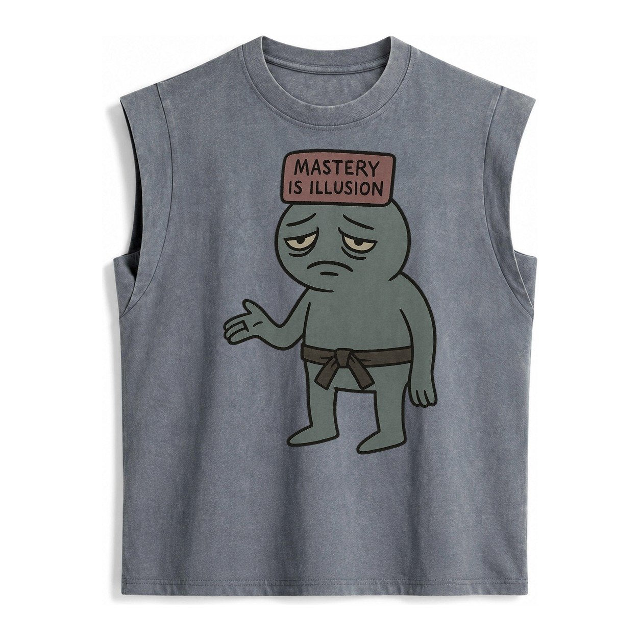 Black Pug Charming Companion Vintage Washed Tank – Grey