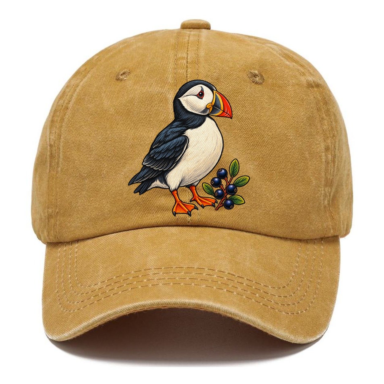 Atlantic Puffin And Crowberry Canada Cultural Icons Classic Cap – Golden Harvest