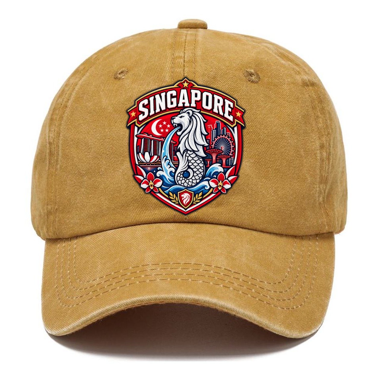 Singapore Retro Badge Country Logos Classic Cap – Golden Harvest