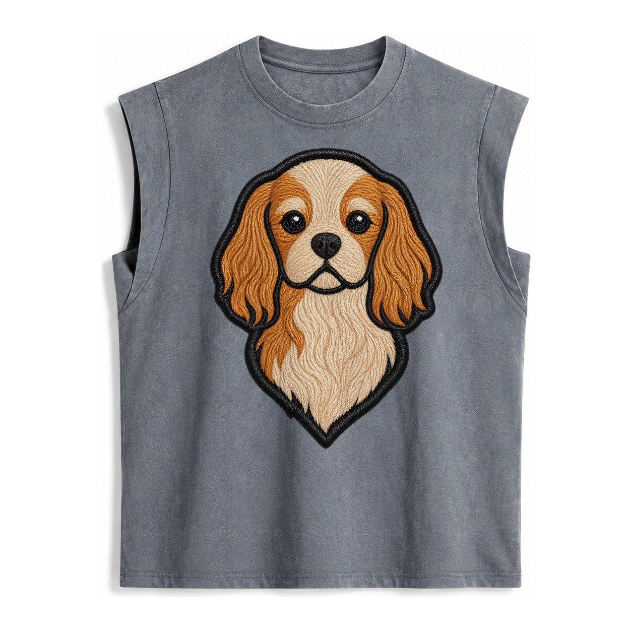 Cavalier King Charles Spaniel Modern G Vintage Washed Tank – Grey