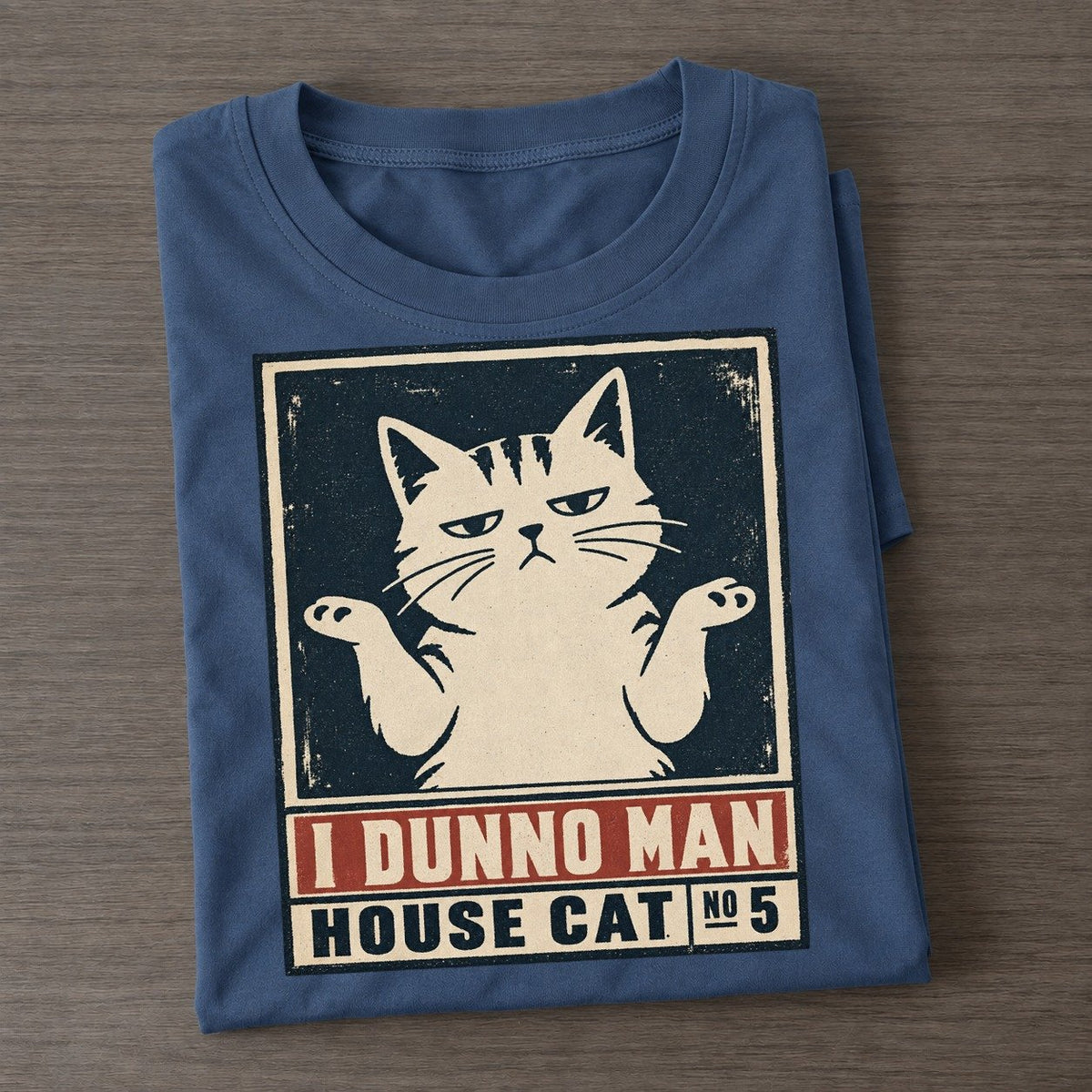 I Dunno Man Neko Says No Classic T-shirt – Twilight Navy