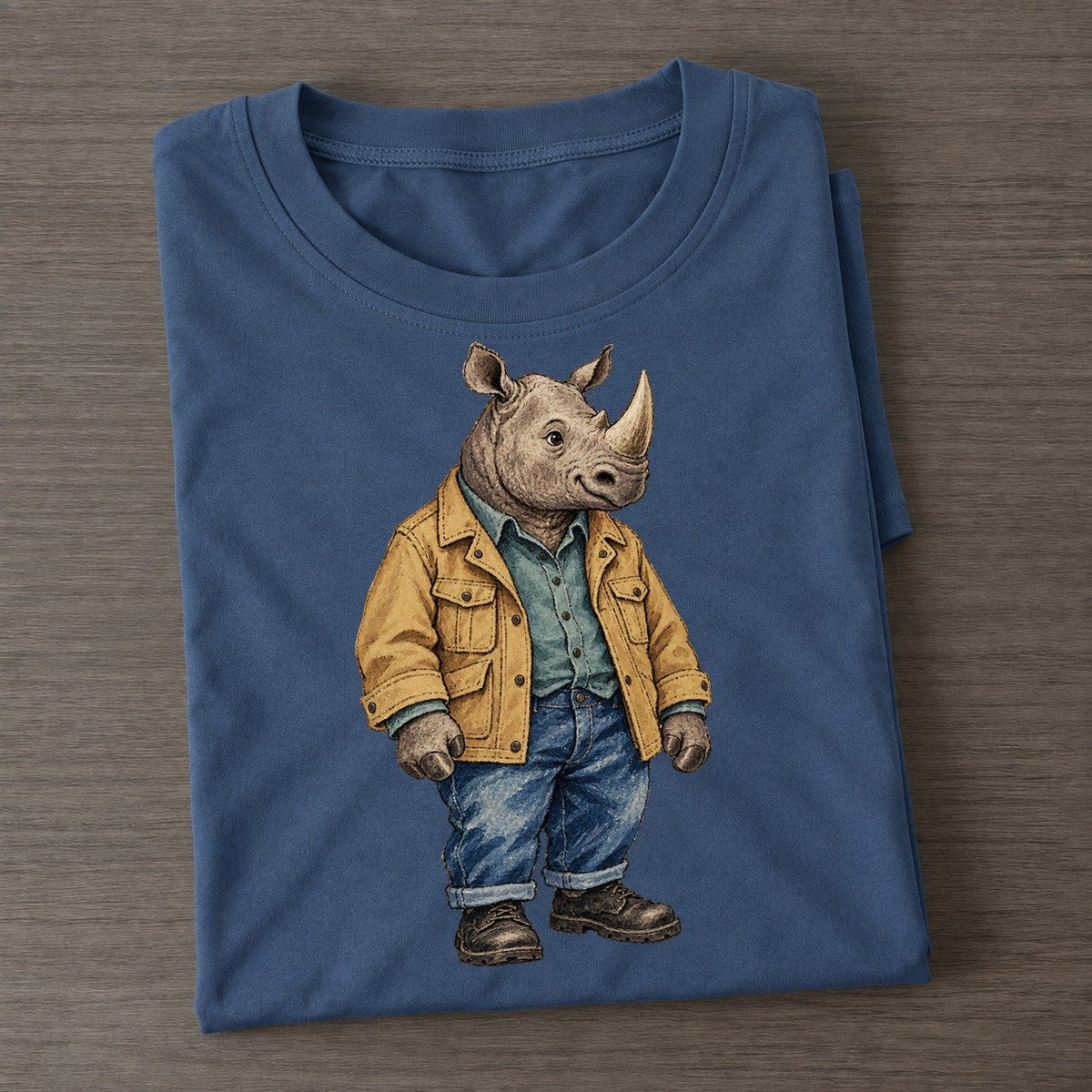 Rhinoceros Wardrobe Portrait Wild Wardrobe Portraits Classic T-shirt – Twilight Navy