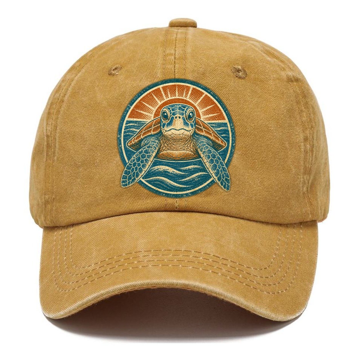 Vintage Sea Turtle Sunrise Classic Cap – Golden Harvest