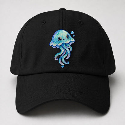 Jellyfish Upward Drift Sea Sprite Baseball Cap – Black