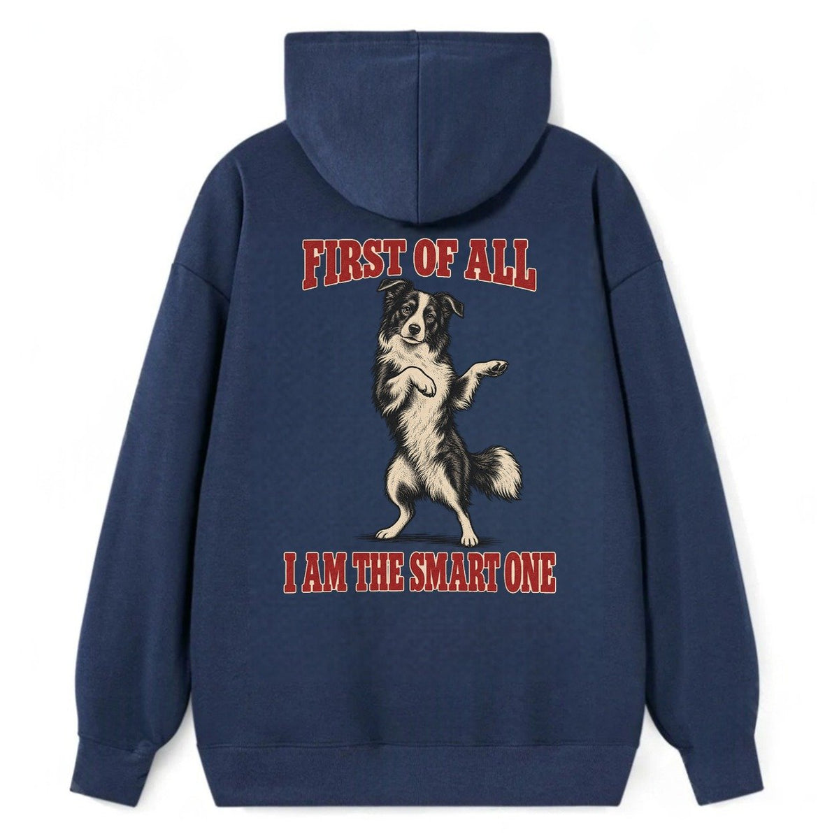 Border Collie Dog Declarations Classic Pullover Hoodie – Navy