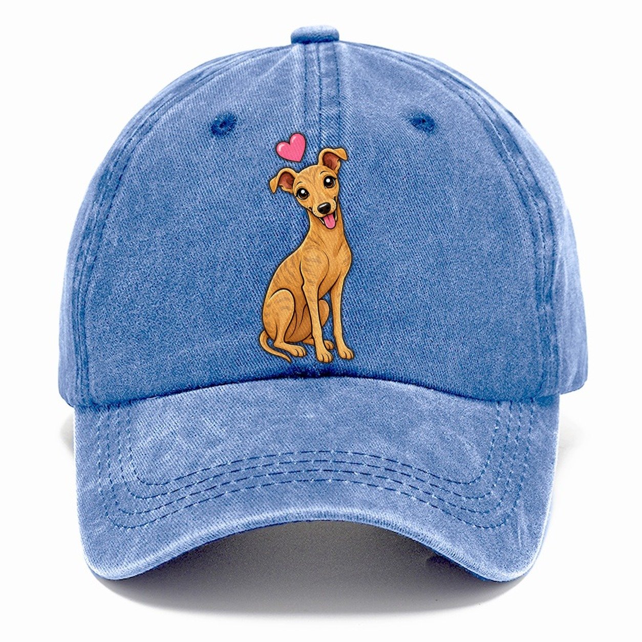 Cute Heart Fawn Whippet Classic Cap – Summer Sky