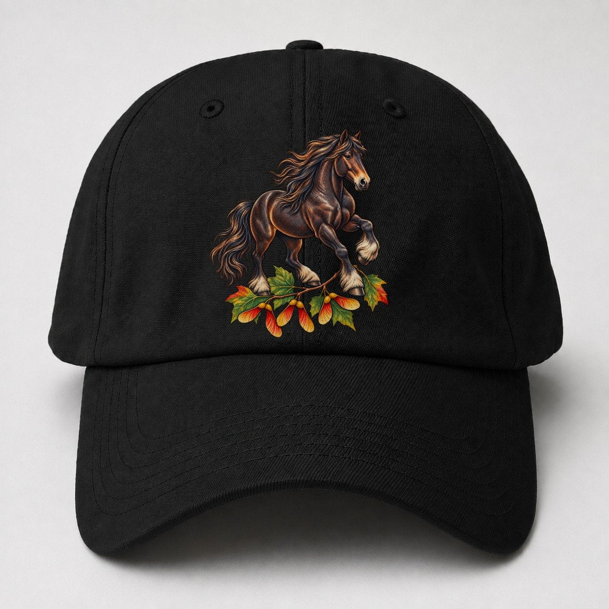 Canadian Horse And Sugar Maple Samaras Canada Cultural Icons Baseball Cap – Black