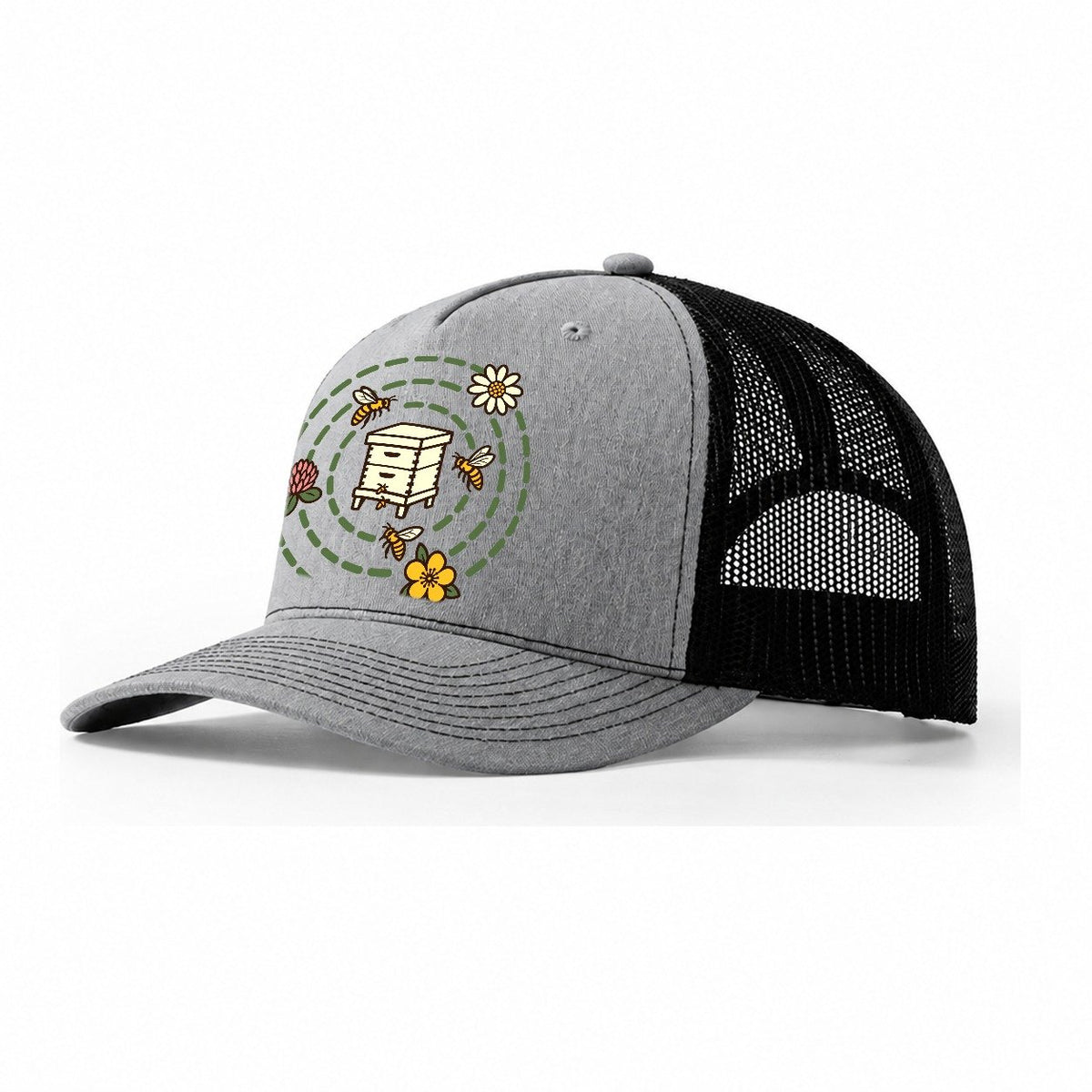 Forage Map Mark Beekeeping Trucker Hat – Sport Grey Black