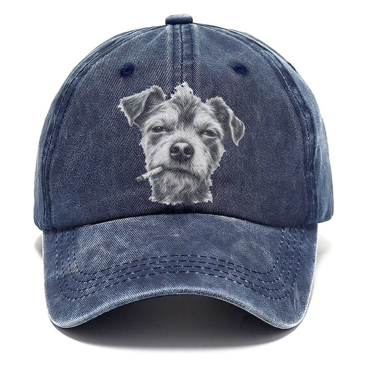 Terrier Mix A Loosely Hand Rolled Cigarette Smoking Dogs Smoking Dogs Portraits Classic Cap – Twilight Navy