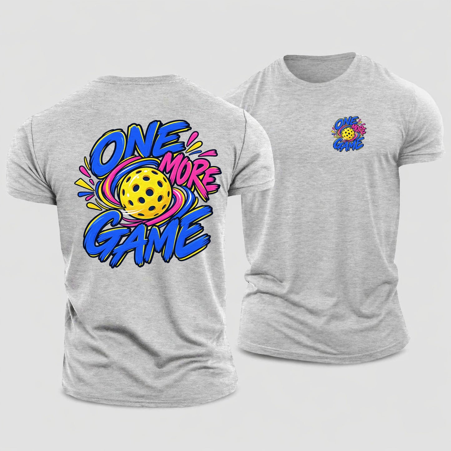 One More Game Pickleball Life Cotton T-Shirt – Sport Grey
