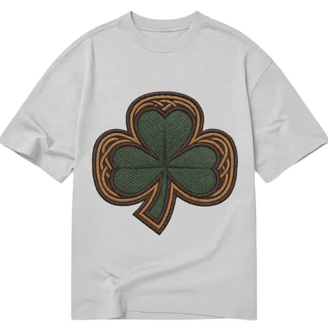 Shamrock Three Leaf Clover With Celtic Border Design Classic T-shirt – Grey