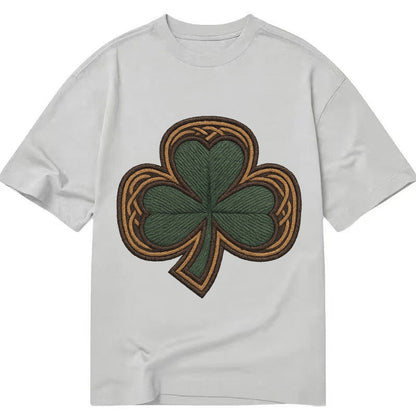 Shamrock Three Leaf Clover With Celtic Border Design Classic T-shirt – Grey