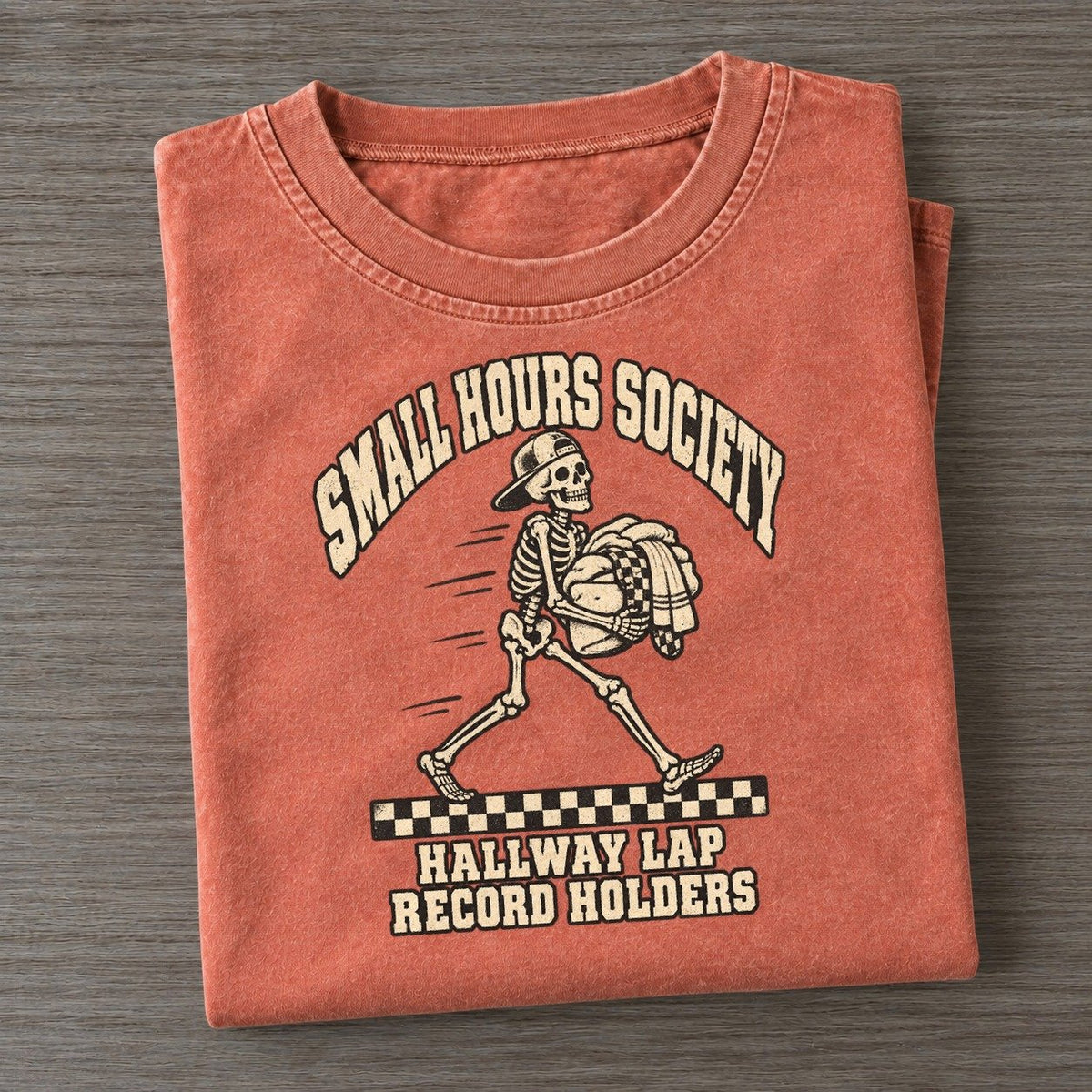 Hallway Laps Small Hours Society Vintage T-shirt – Terracotta