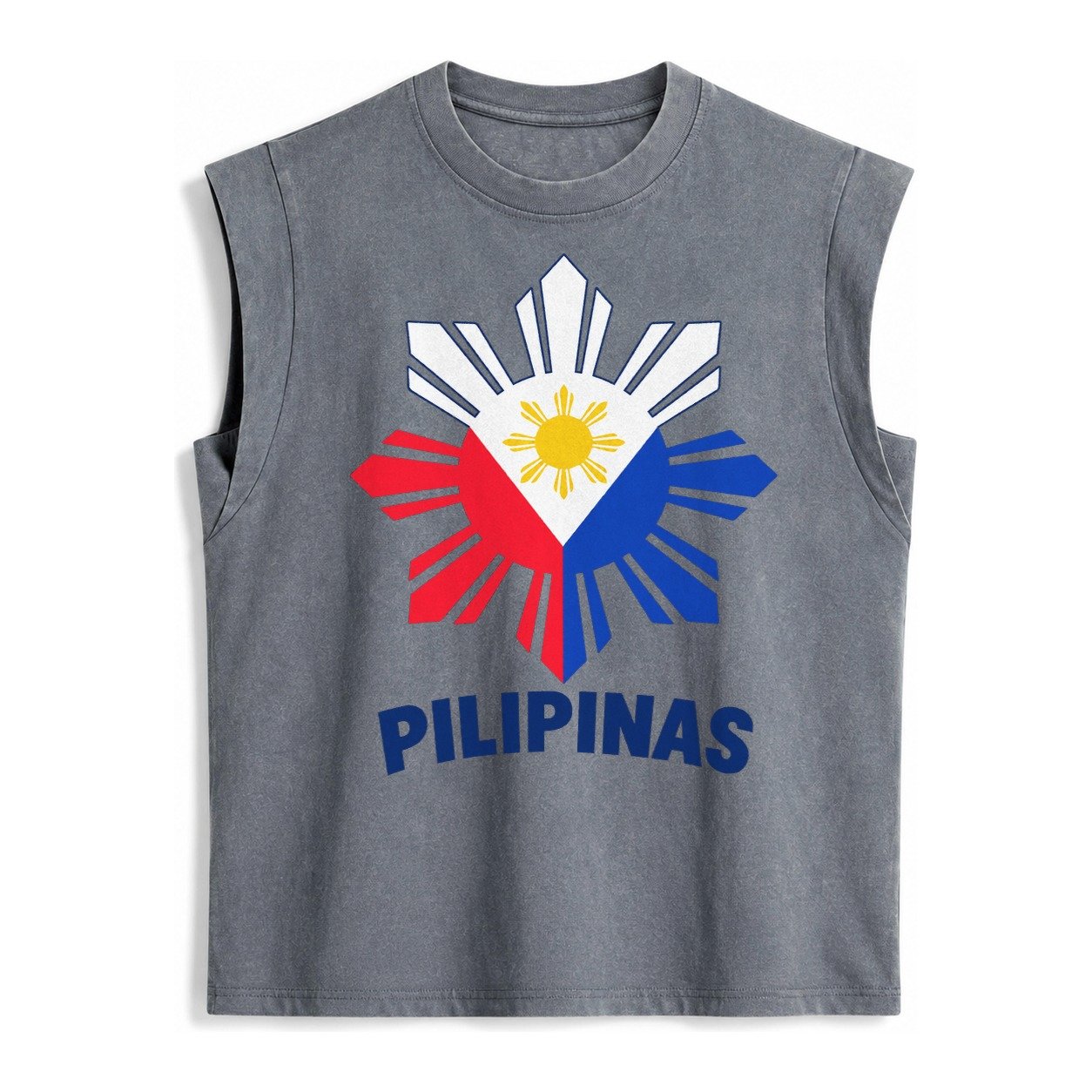 Philippines Sun Stars Vintage Washed Tank – Grey