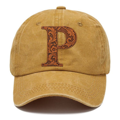 Tooled Leather P Monogram Classic Cap – Golden Harvest