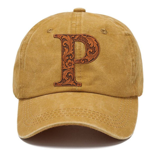 Tooled Leather P Monogram Classic Cap – Golden Harvest