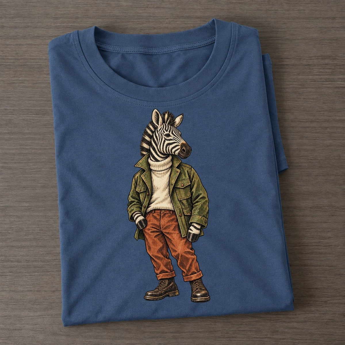 Zebra Wardrobe Portrait Wild Wardrobe Portraits Classic T-shirt – Twilight Navy