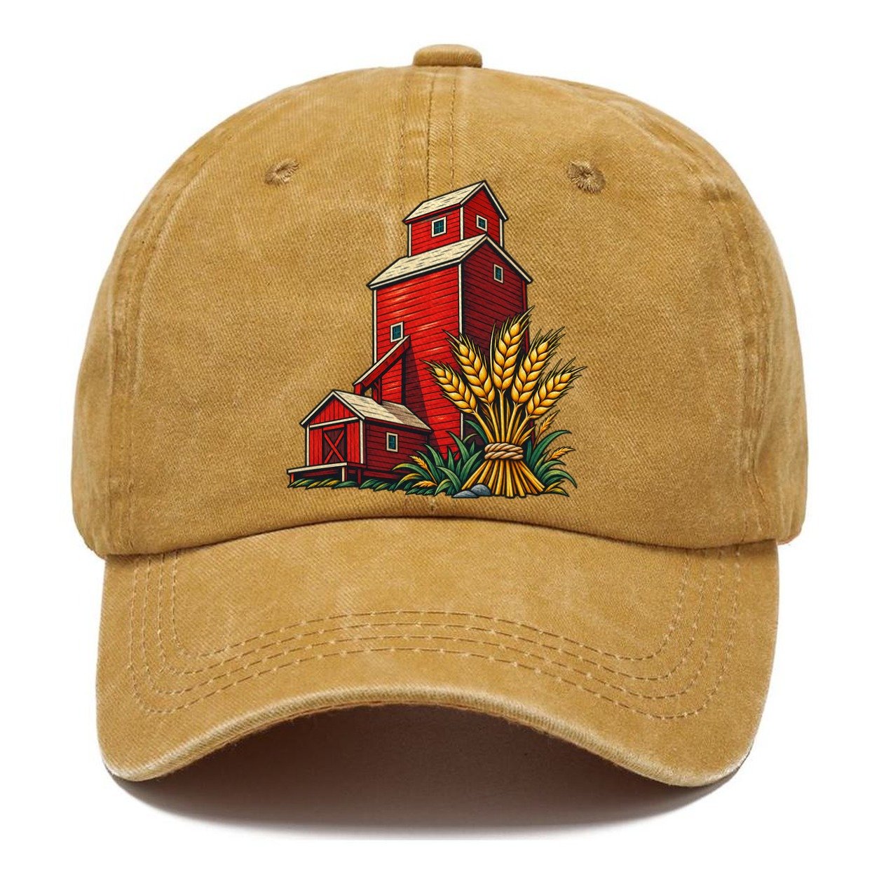 Prairie Grain Elevator And Wheat Sheaf Canada Cultural Icons Classic Cap – Golden Harvest