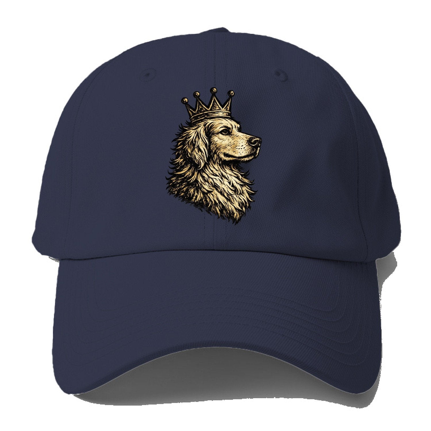Golden Retriever Crown Portrait Baseball Cap – Twilight Navy