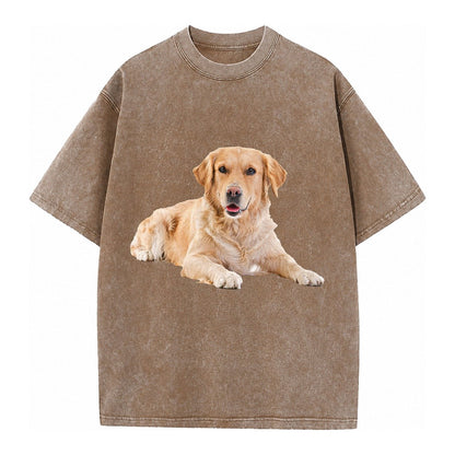 Golden Retriever Laying Dow Vintage T-shirt – Brown