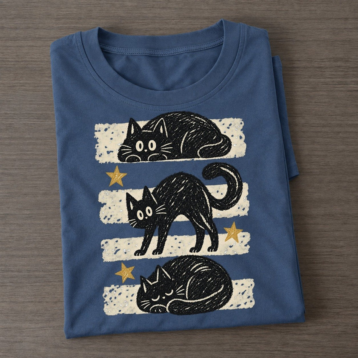 Chalk Black Cats Night Stripes Classic T-shirt – Twilight Navy