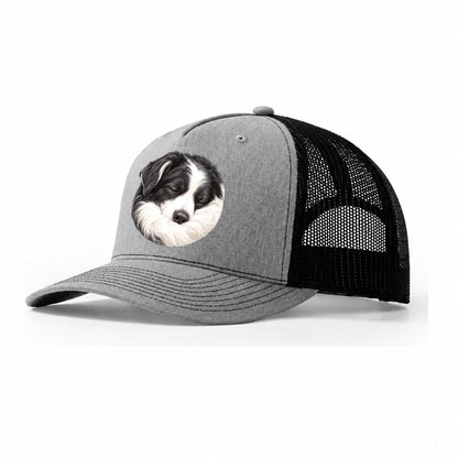 Border Collie Ruff Tuck Pastimes Companions Trucker Hat – Sport Grey Black