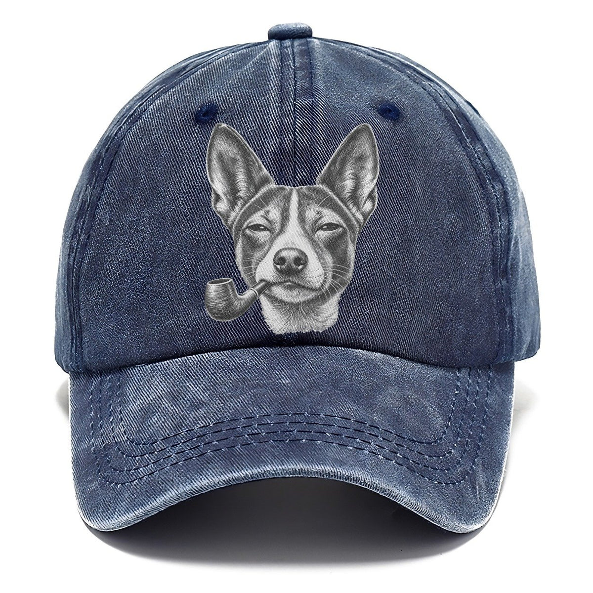 Basenji A Classic Tobacco Pipe Smoking Dogs Smoking Dogs Portraits Classic Cap – Twilight Navy