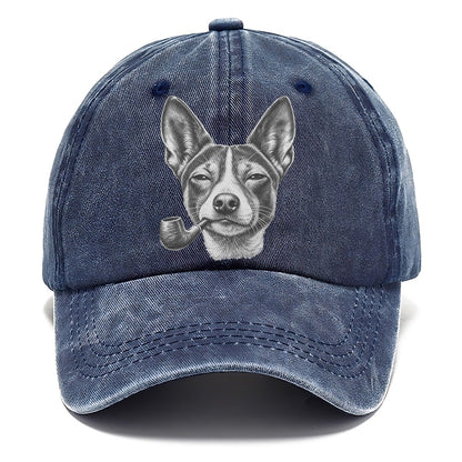Basenji A Classic Tobacco Pipe Smoking Dogs Smoking Dogs Portraits Classic Cap – Twilight Navy
