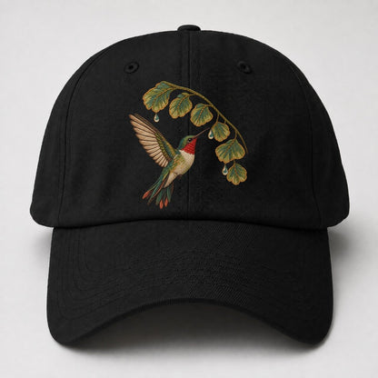 Fern Rain Hummingbird Gentle Wild Baseball Cap – Black
