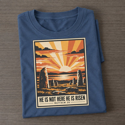 He Is Not Here Given Light Classic T-shirt – Twilight Navy