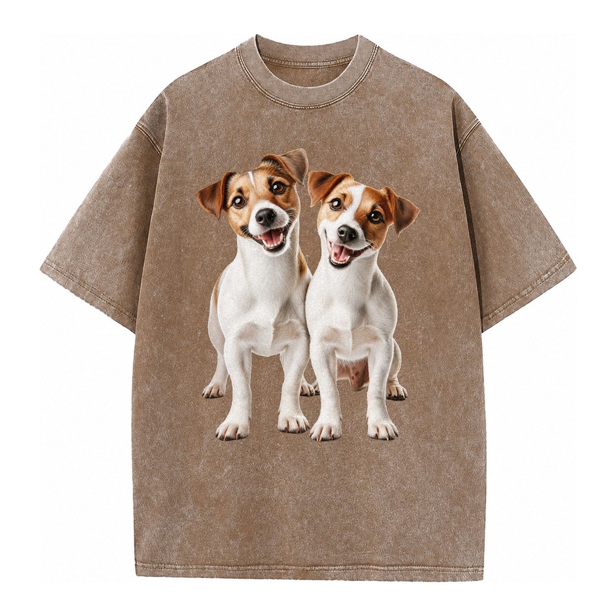 Two Jack Russels Vintage T-shirt – Brown