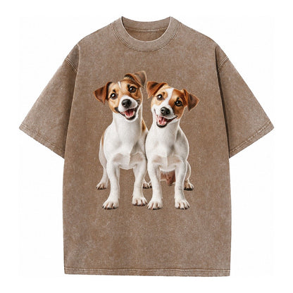 Two Jack Russels Vintage T-shirt – Brown