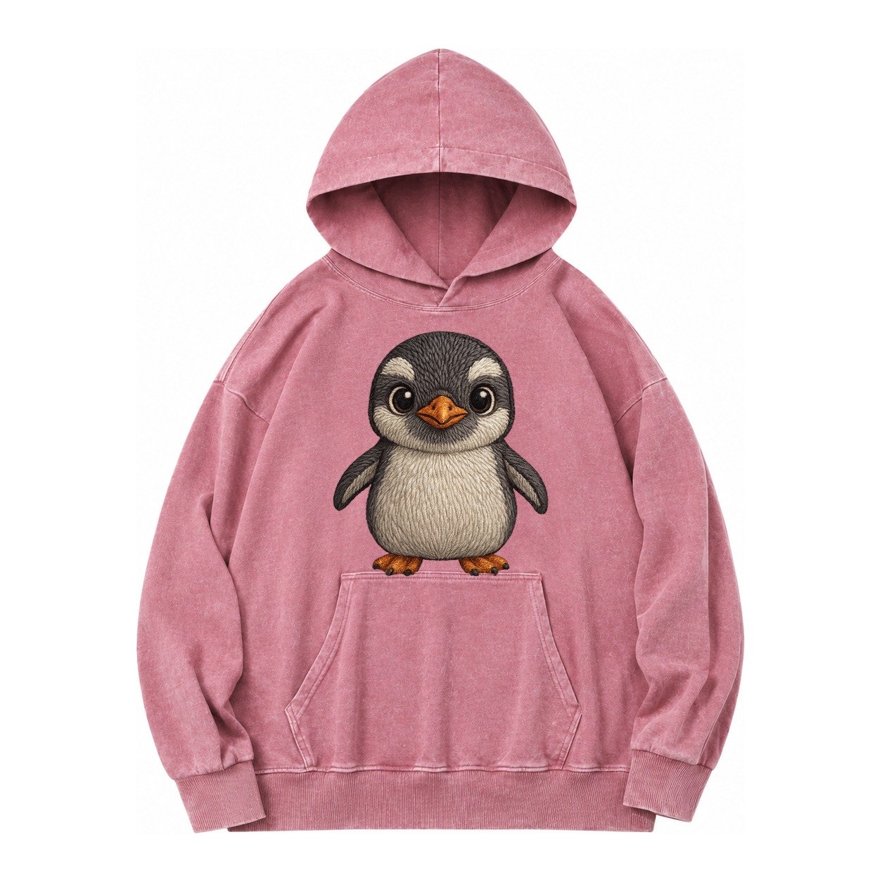 Baby Gentoo Penguin Vintage Washed Hoodie – Dusty Rose