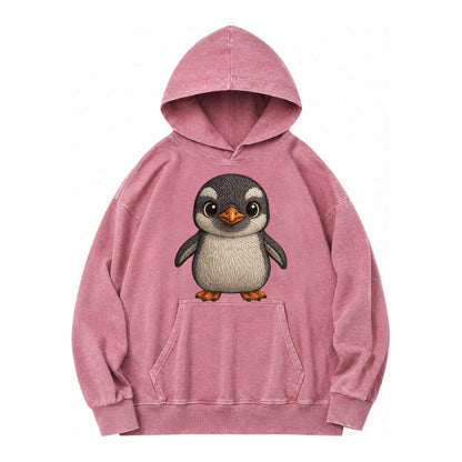 Baby Gentoo Penguin Vintage Washed Hoodie – Dusty Rose