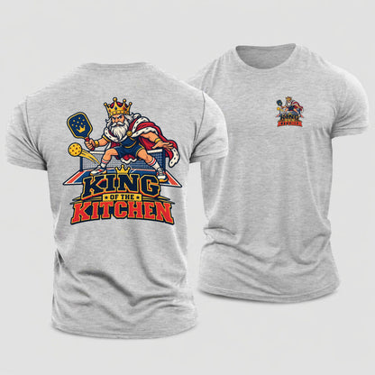 King Of The Kitchen Pickleball Life Cotton T-Shirt – Sport Grey