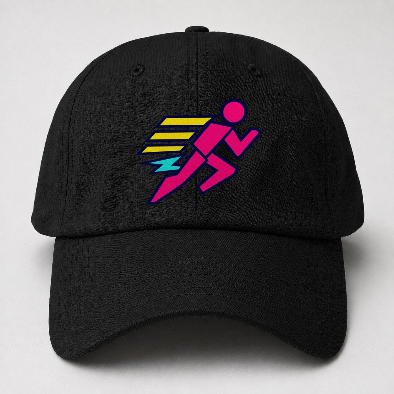 Slab Runner Splash 90S Running Clubs Baseball Cap – Black