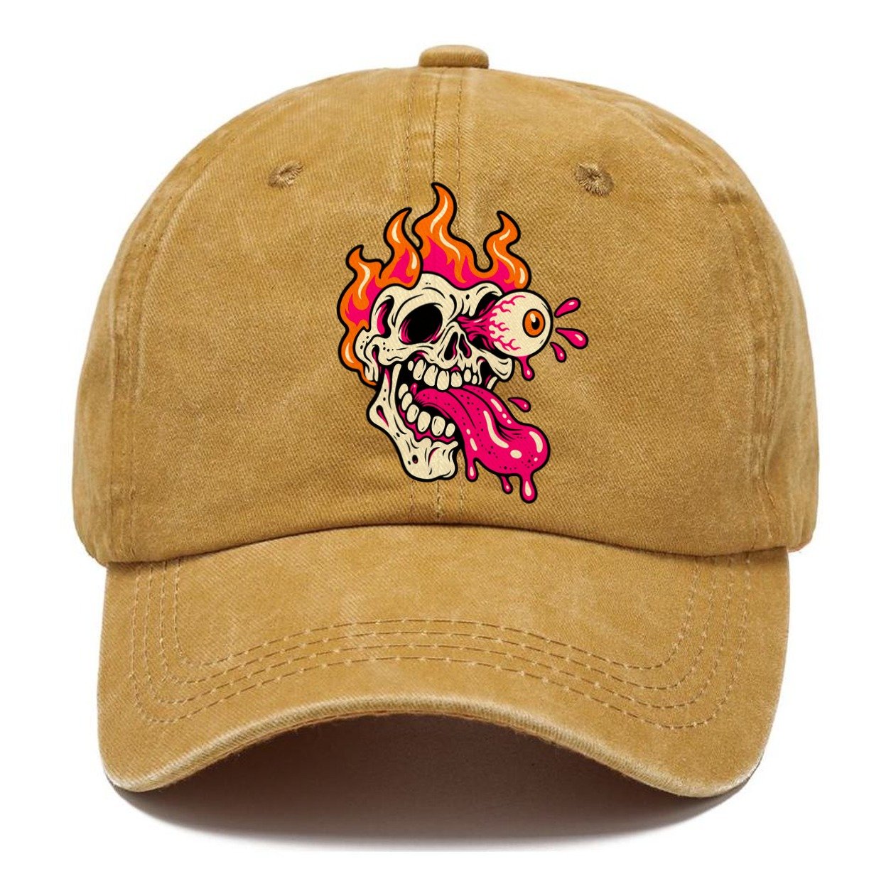 Flame Skull Tongue Crazy Styles Classic Cap – Golden Harvest