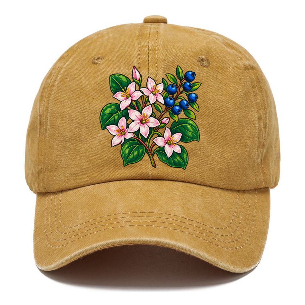 Nova Scotia Mayflower And Wild Blueberries Canada Cultural Icons Classic Cap – Golden Harvest