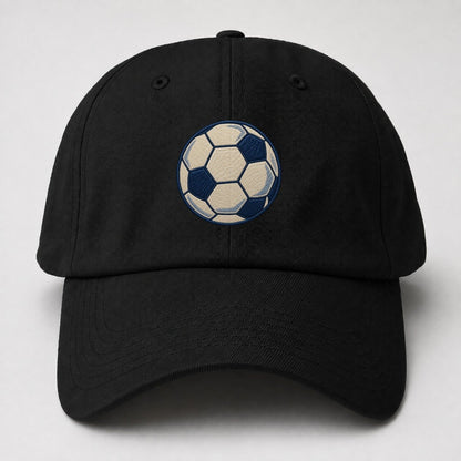Soccer Ball Tiny Solo Marks Baseball Cap – Black